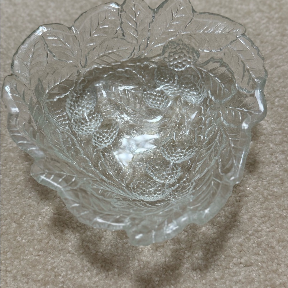 Vintage Indian Glass Loganberry Dish